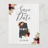 Alabama State Destination Rustic Save the Date Aankondigingskaart (Voorkant)