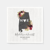 Alabama State Destination Rustic Wedding Monogram Servetten (Voorkant)
