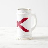 Alabama State Flag Beer Stein Bierpul (Voorkant rechts)