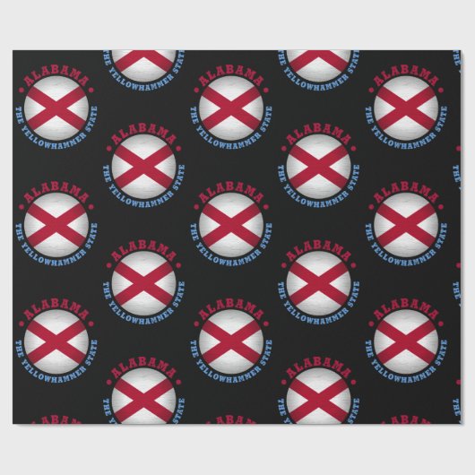 ALABAMA STATE FLAG CADEAUPAPIER (Vlak)