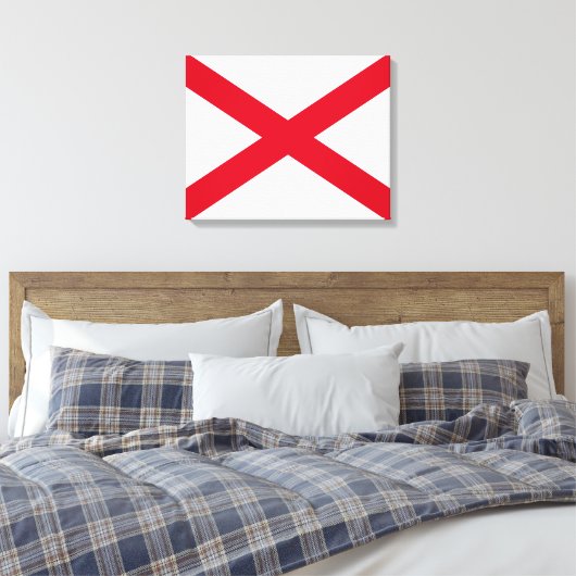 Alabama State Flag Design Canvas Afdruk (Insitu (Slaapkamer))