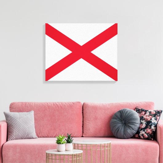 Alabama State Flag Design Canvas Afdruk (Insitu (Woonkamer))