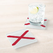 Alabama State Flag Design Decor Glazen Onderzetter (Schuin)