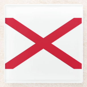 Alabama State Flag Design Decor Glazen Onderzetter