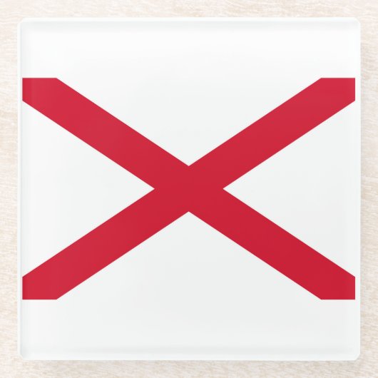 Alabama State Flag Design Decor Glazen Onderzetter (Voorkant)