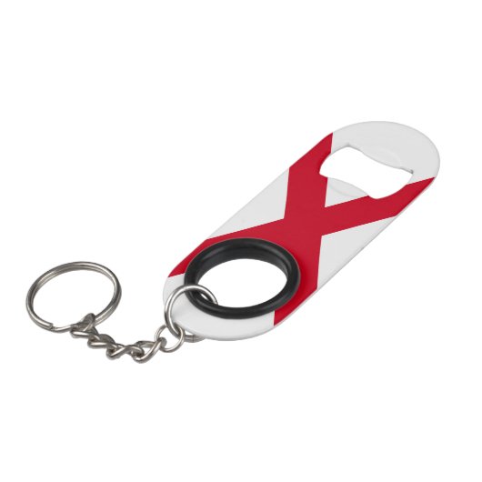 Alabama State Flag Design Mini Flessenopener (Voorkant Gekanteld)