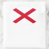Alabama State Flag Design Ovale Sticker (Tas)
