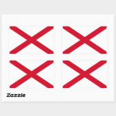 Alabama State Flag Design Rechthoekige Sticker (Vel)