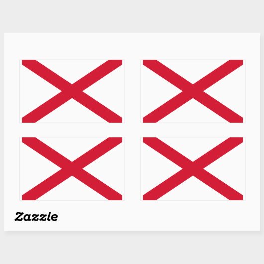 Alabama State Flag Design Rechthoekige Sticker (Vel)