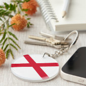 Alabama State Flag Design Sleutelhanger (Voorkant Rechts)