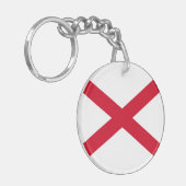 Alabama State Flag Design Sleutelhanger (Voorkant Links)