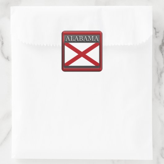 Alabama State Flag Design Sticker (Tas)