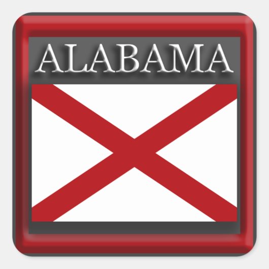 Alabama State Flag Design Sticker (Voorkant)