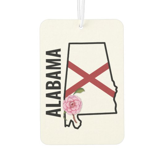 Alabama State Flag en Bloem Camellia Luchtverfrisser (Achterkant)