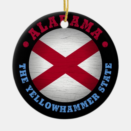 ALABAMA STATE FLAG KERAMISCH ORNAMENT (Voorkant)