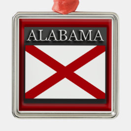Alabama State Flag Kerstversiering Metalen Ornament