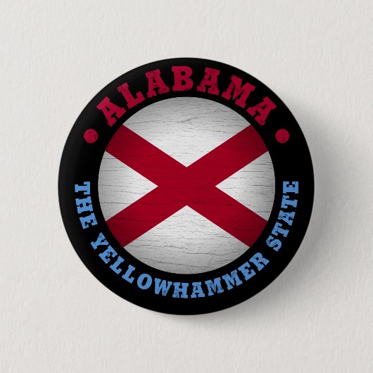 ALABAMA STATE FLAG RONDE BUTTON 5,7 CM (Voorkant)