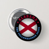 ALABAMA STATE FLAG RONDE BUTTON 5,7 CM (Voorkant /achterkant)