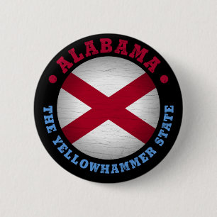 ALABAMA STATE FLAG RONDE BUTTON 5,7 CM