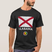 Alabama State Flag T Shirt met Seal  Distr (Voorkant)