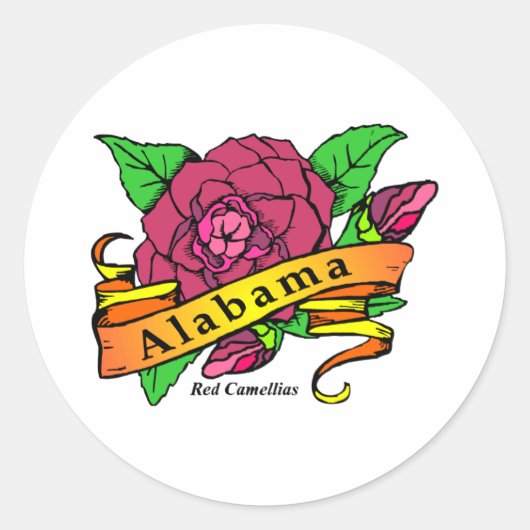 Alabama State Flower Ronde Sticker (Voorkant)