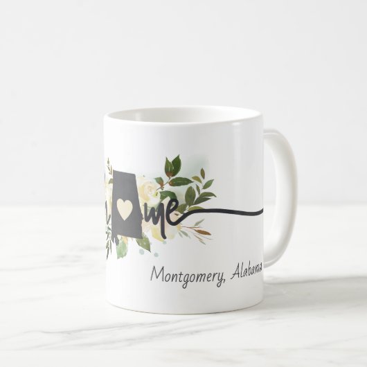 Alabama State gepersonaliseerd uw thuis stad rusti Koffiemok (Voorkant rechts)
