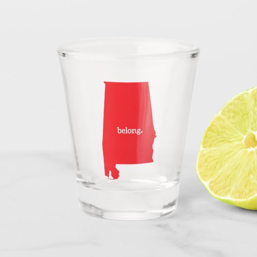 Alabama State Map Belong Shot Glas (Voorkant)
