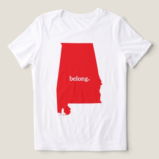 Alabama State Map Belong Tri-Blend Shirt (Design voorkant)