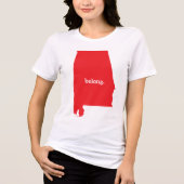 Alabama State Map Belong Tri-Blend Shirt (Voorkant)