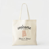 Alabama State Map Destination Wedding - ENIGE KLEU Tote Bag (Voorkant)