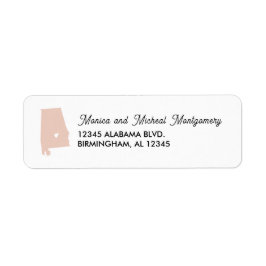 Alabama State Map met Heart - ENIGE KLEUR! Etiket