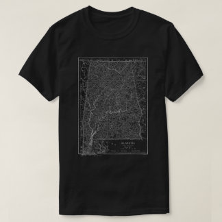 Alabama State Map White op donker T-shirt
