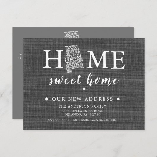 Alabama State Moving Aankondiging Post Kaart (Voorkant / Achterkant)