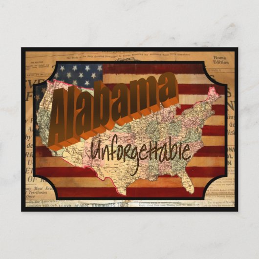  Alabama State Old Briefkaart (Voorkant)