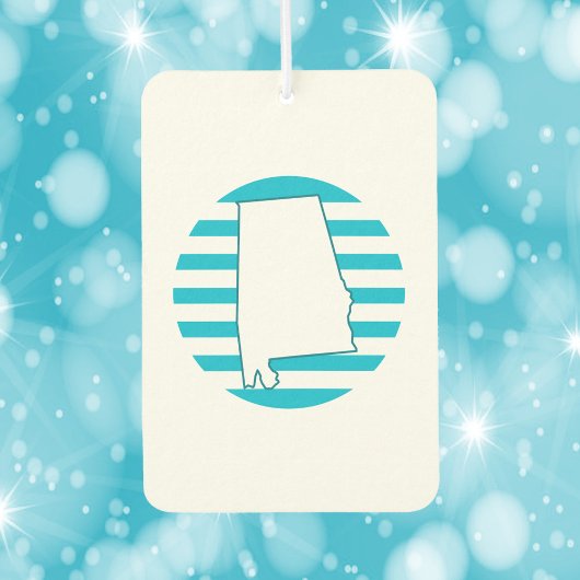 Alabama State Outline Blue Retro Circle Luchtverfrisser