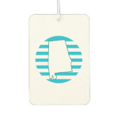 Alabama State Outline Blue Retro Circle Luchtverfrisser (Voorkant)