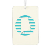 Alabama State Outline Blue Retro Circle Luchtverfrisser (Achterkant)