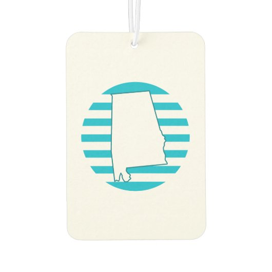 Alabama State Outline Blue Retro Circle Luchtverfrisser (Achterkant)