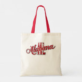 Alabama State Outline rode handgreep Tote Bag (Achterkant)