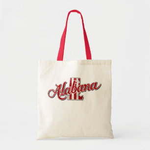 Alabama State Outline rode handgreep Tote Bag