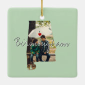 Alabama State Photo insert and town name Keramisch Ornament (Achterkant)