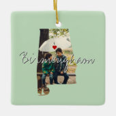 Alabama State Photo insert and town name Keramisch Ornament (Voorkant)