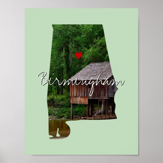 Alabama State Photo insert and town name Poster (Voorkant)