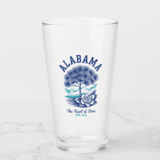 Alabama State Pride – Camellia Flower and Tree  Glas (Voorkant)