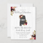 Alabama State rustieke magnetische bruiloft uitnod Uitnodiging (Voorkant)