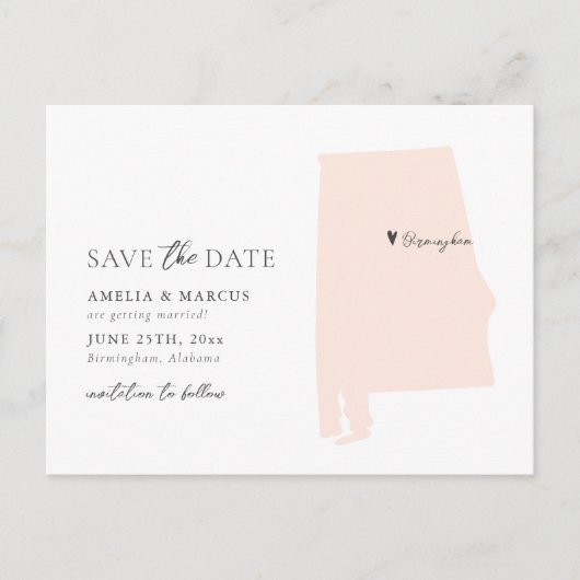 Alabama State Save the Date-ansichtkaart Briefkaart (Voorkant)