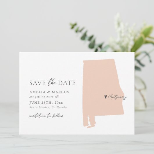 Alabama State Save the Date Kaart (Staand voorkant)
