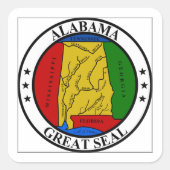 Alabama State Seal Vierkante Sticker (Voorkant)