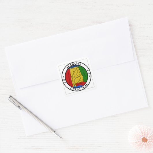 Alabama State Seal Vierkante Sticker (Envelop)