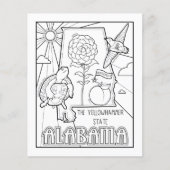 Alabama State Shape and Facts Kleurplaat Flyer (Voorkant)